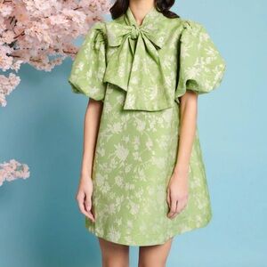 Sister Jane Laurel Jacquard Bow Dress